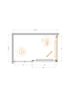 Душевой уголок CEZARES LUX-AH-FS-11-130/80-C-GM оружейная сталь